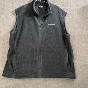 Columbia‎ XXL Gray Fleece Vest Full Zip Sleeveless Outdoor Casual Menswear